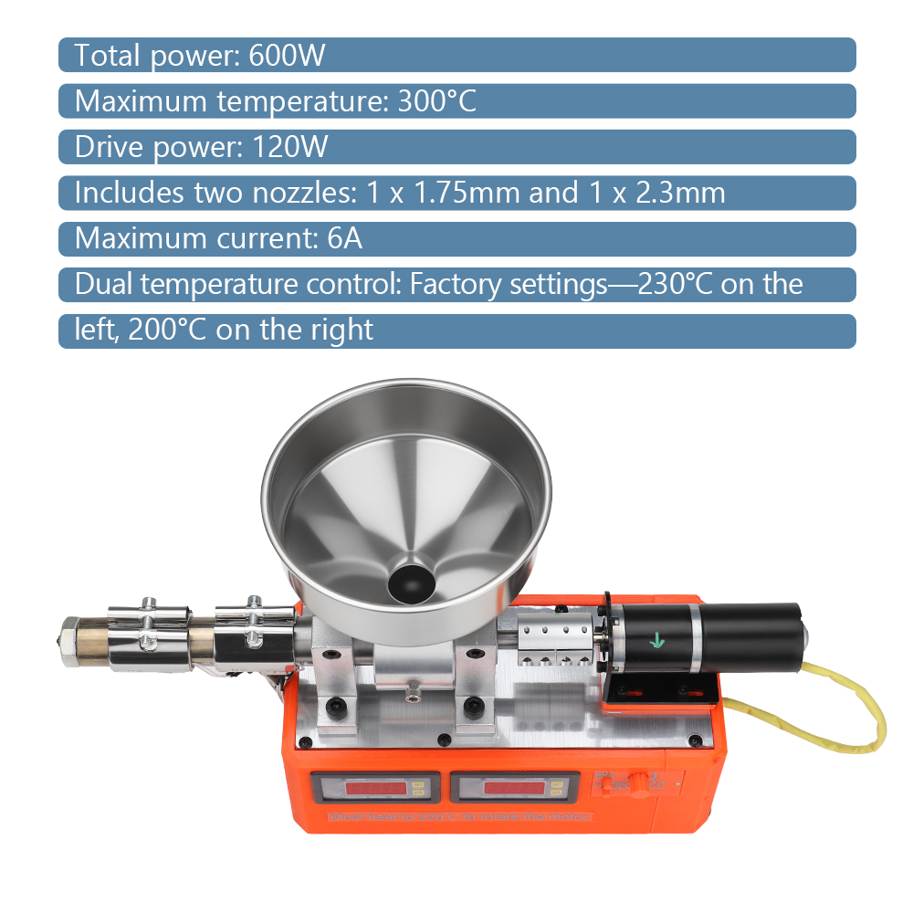 Pla Filament - เครื่องอัดรีดพลาสติกแบบสกรูเดี่ยวขนาดเล็กสำหรับงานพิมพ์ 3 มิติ ใช้กับเส้นพลาสติก PLA PETG