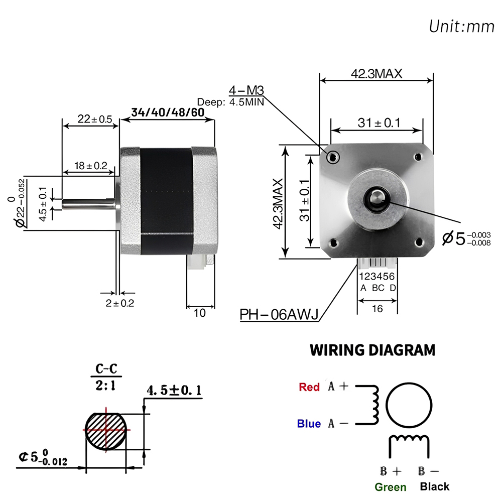 NEMA 17 42 มม.มอเตอร์สเต็ปเปอร - Closed Loop Stepper Motor Nema 17 บทวิจารณ์และราคา