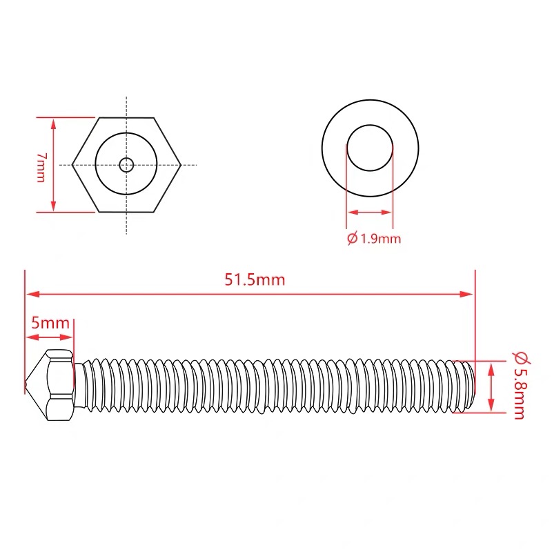 หัวฉีดทองเหลืองซุปเปอร์วอลคานิ - Printer Nozzle บทวิจารณ์และราคา