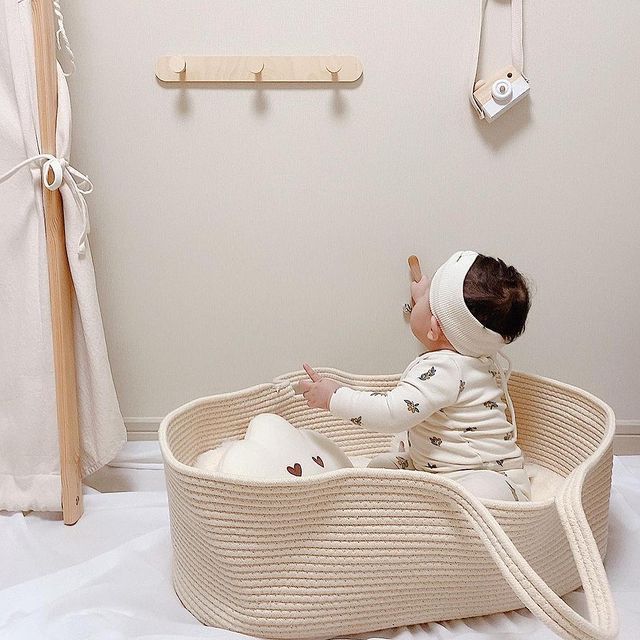 Ins Wind ใหม่เชือกฝ้ายทอตะกร้า - Carriage Bed บทวิจารณ์และราคา