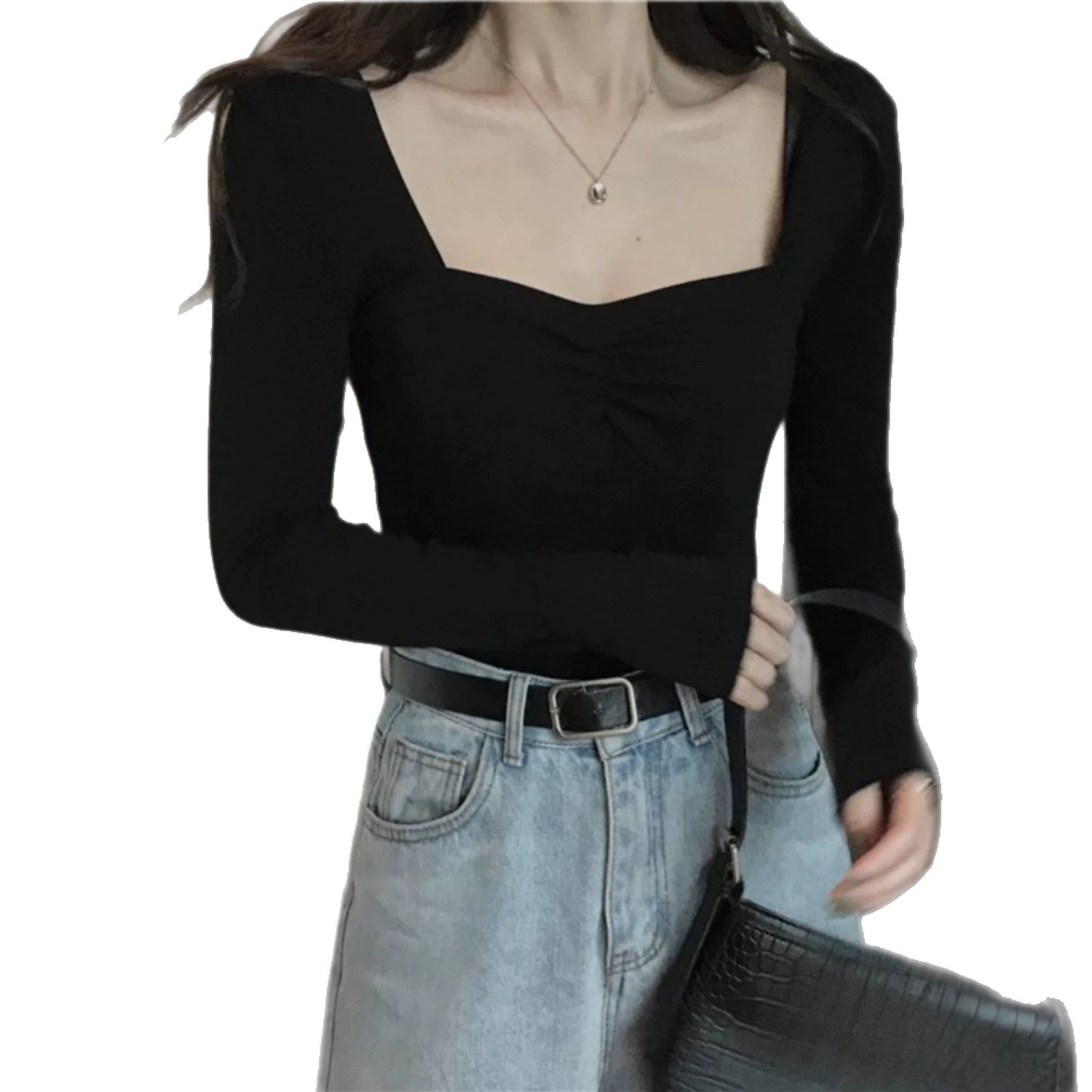 เสื้อแขนยาวคอเหลี่ยมสไตล์ฝรั่ง - Resin Vat บทวิจารณ์และราคา