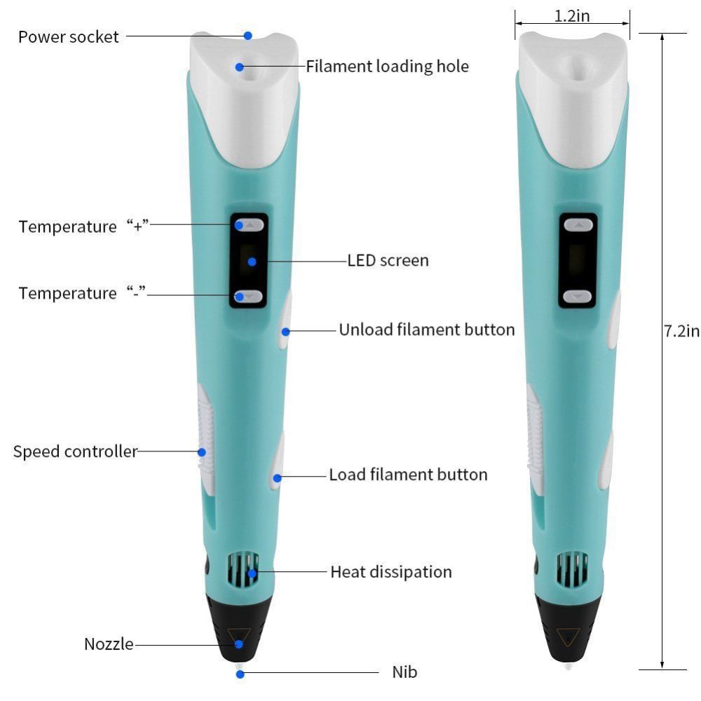Dikale 3D ปากกาหน้าจอ LED DIY  - Pla Filament บทวิจารณ์และราคา