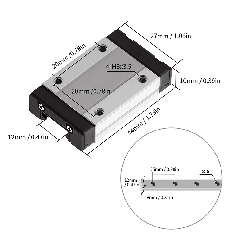 MGN7 MGN12 MGN15 MGN9 L จาก100 - Linear Rail Mgn12H Set บทวิจารณ์และราคา